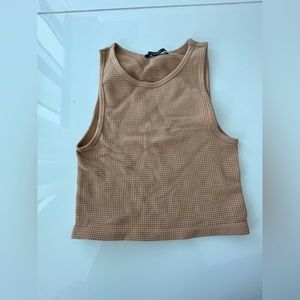 brown cropped tank top